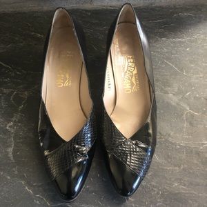 Ferragamo pumps with real snakeskin